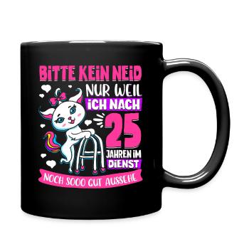 25 Jähriges Dienstjubiläum Firmenjubiläum - Tasse einfarbig - Schwarz - Rechts