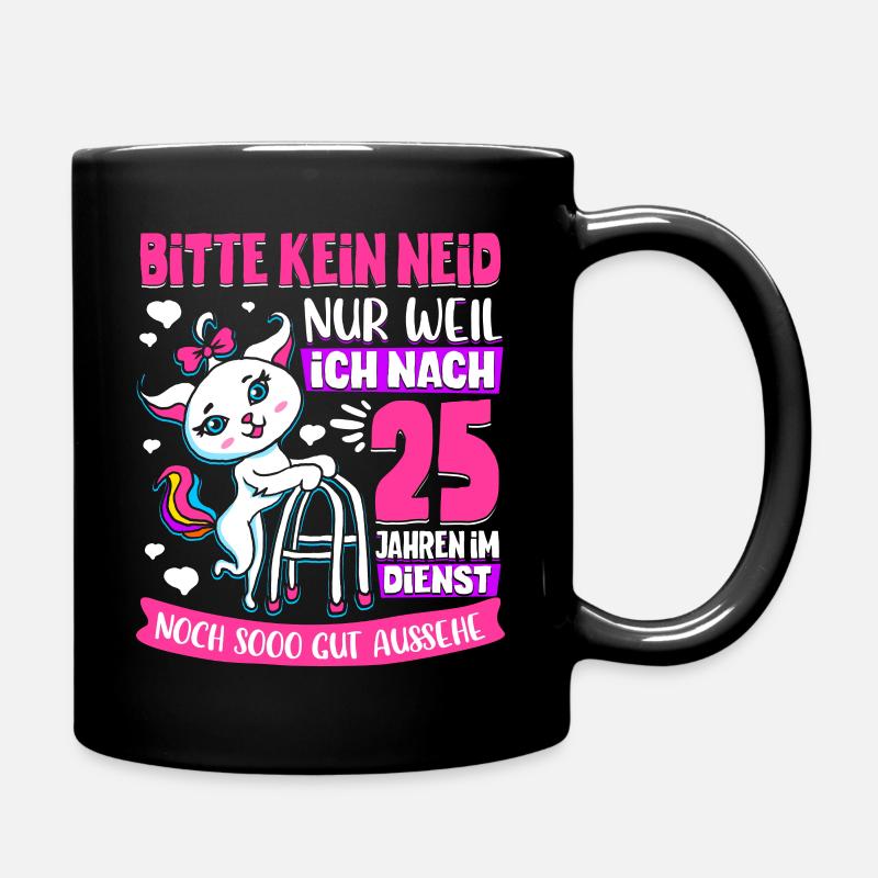 25 Jähriges Dienstjubiläum Firmenjubiläum - Tasse einfarbig - Schwarz