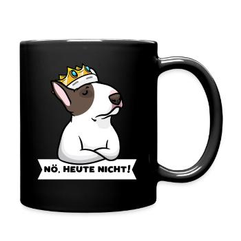 Sturer Miniatur Bullterrier Hund - Tasse einfarbig - Schwarz - Rechts