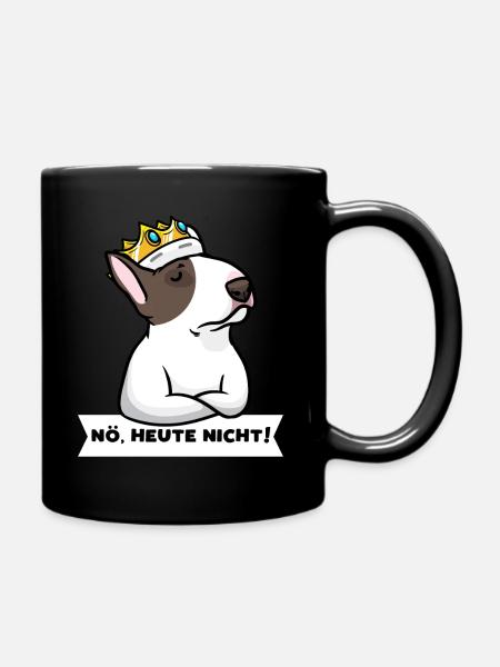 Sturer Miniatur Bullterrier Hund - Tasse einfarbig - Schwarz