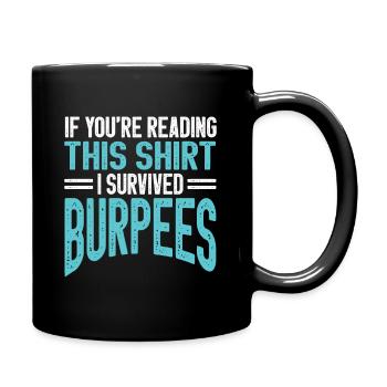 Burpees Gym Workout Gewichtheben Übung Fitness - Tasse einfarbig - Schwarz - Rechts