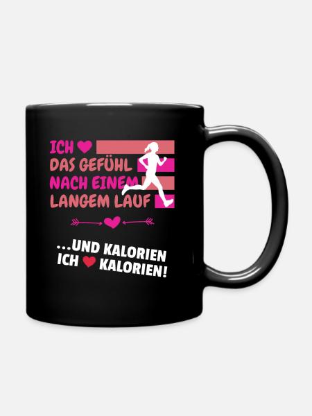 FRAUEN LAUFEN JOGGEN LÄUFERIN JOGGERIN - Tasse einfarbig - Schwarz