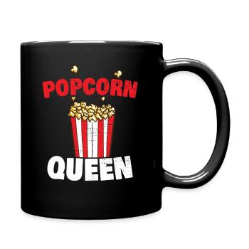 Popcorn Queen Cinema Lover Movie Night - Full Colour Mug - black - Right