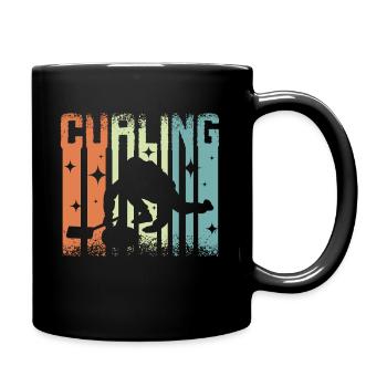 Vintage Curling - Tasse einfarbig - Schwarz - Rechts