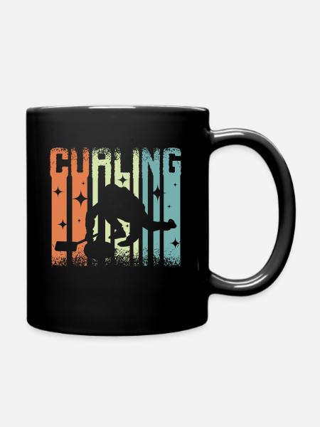 Vintage Curling - Tasse einfarbig - Schwarz