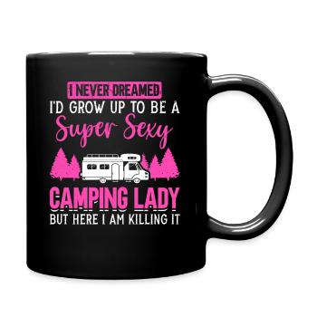 Super Sexy Camping Lady Motorhome - Tasse einfarbig - Schwarz - Rechts