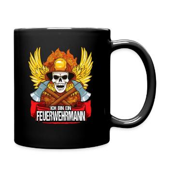 Feuerwehr Feuerwehrmann Brandbekämpfung - Tasse einfarbig - Schwarz - Rechts