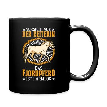 Fjordpferd Reiterin Norweger Fjord Pferd - Tasse einfarbig - Schwarz - Rechts