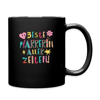 Beste Pfarrerin aller Zeiten Geschenk - Tasse einfarbig - Schwarz - Rechts