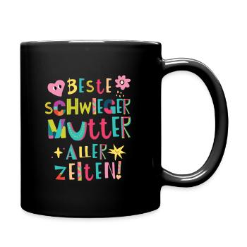 Beste Schwiegermutter aller Zeiten Geschenk - Tasse einfarbig - Schwarz - Rechts