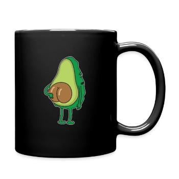 Avocadosamen Arsch vegan Avocado Hintern Gesäß - Tasse einfarbig - Schwarz - Rechts