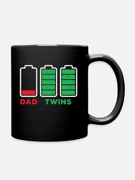 Dad Low Charge Battery Twins Full Charge Battery - Tasse einfarbig - Schwarz