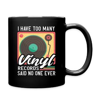 Vinyl Turntable Collector's Music Records - Full Colour Mug - black - Right