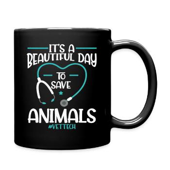 veterinarian veterinary medicine animals medicine veterinary practice - Full Colour Mug - black - Right