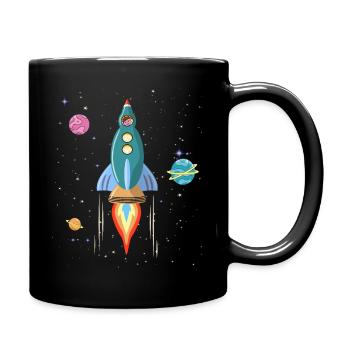 Vaisseau spatial de fusée - Mug uni - noir - Droite