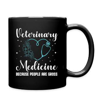 veterinarian veterinary medicine animals medicine veterinary practice - Full Colour Mug - black - Right