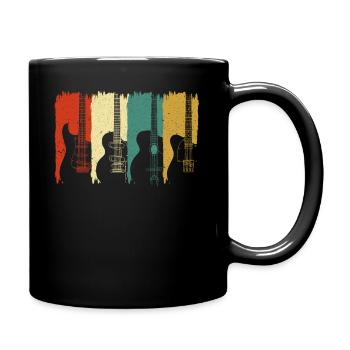 Retro Guitars Musicians Guitarists Electric Guitar - Full Colour Mug - black - Right
