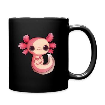 Cute Baby Axolotl Pastel Goth Lover Salamander Fun - Full Colour Mug - black - Right