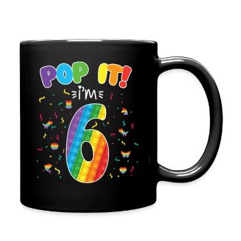 Pop It J’ai 6 ans 6ème anniversaire Fidget - Mug uni - noir - Droite
