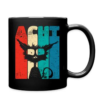 Retro Eight 8 ans 8 . Anniversaire Drôle de chat - Mug uni - noir - Droite