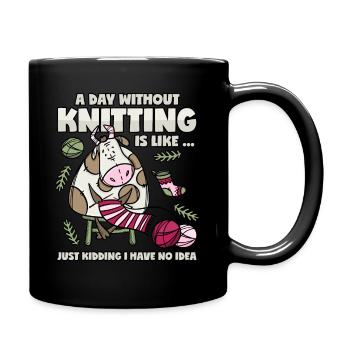 Tricot Dire Tricot Vache Tricot urbain - Mug uni - noir - Droite