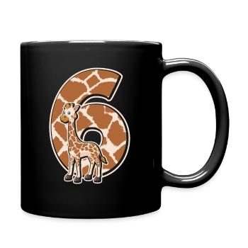 6. Geburtstag - Tasse einfarbig - Schwarz - Rechts