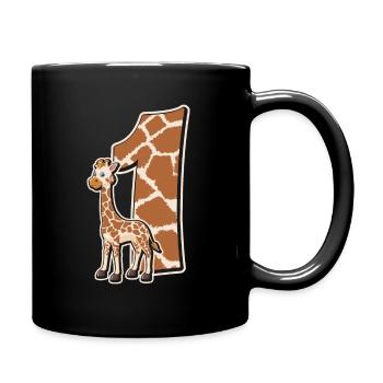 1. Geburtstag - Tasse einfarbig - Schwarz - Rechts