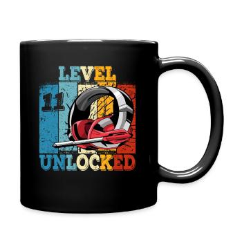Kids Level 11 Unlocked Birthday Shirt Gamer - Full Colour Mug - black - Right