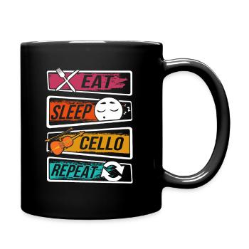 Cello - Eat Sleep Cello Repeat - Mug uni - noir - Droite