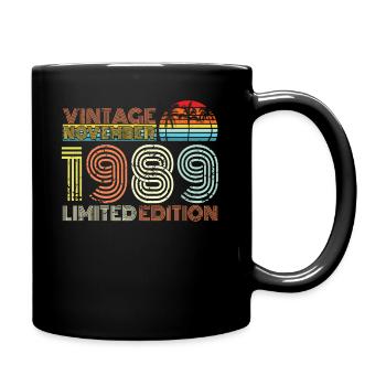 Geboren November 1989 Limitiert - Tasse einfarbig - Schwarz - Rechts