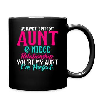 Aunt & Niece perfect Relationship - Full Colour Mug - black - Right