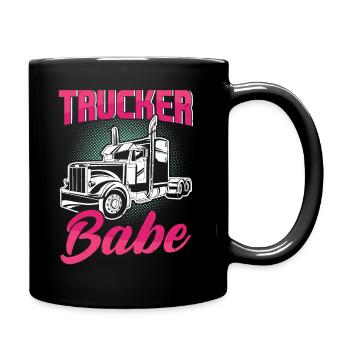 Trucker Babe Weiblicher Lkw-Fahrer Frau Trucker - Tasse einfarbig - Schwarz - Rechts