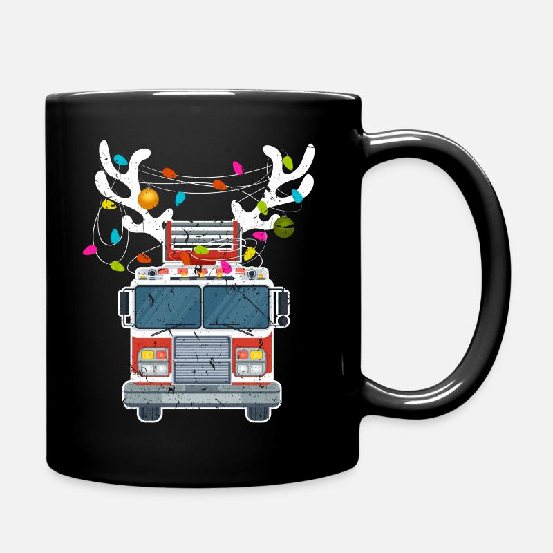 Weihnachts Feuerwehrauto Weihnachten Feuerwehr - Tasse einfarbig - Schwarz