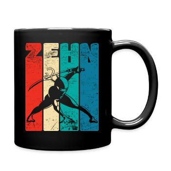 Retro Ten 10 years 10 . Birthday Ninja - Full Colour Mug - black - Right