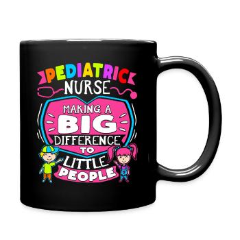Kinderkrankenschwester - Tasse einfarbig - Schwarz - Rechts