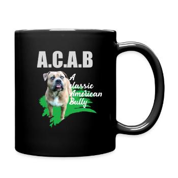 Un Bully américain classique sans oreilles amarrées ACAB - Mug uni - noir - Droite