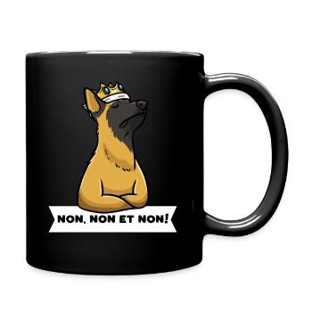 Chien Berger Belge Malinois Têtu - Mug uni - noir - Droite