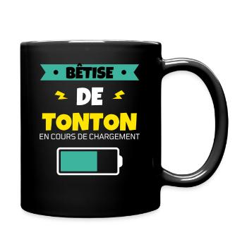 tonton bêtise cadeau noel humour famille - Mug uni - noir - Droite