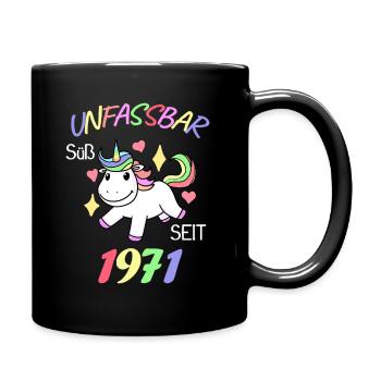 1971 - Jahrgang 1971 - Tasse einfarbig - Schwarz - Rechts