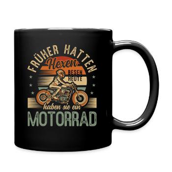 Motorrad - Tasse einfarbig - Schwarz - Rechts