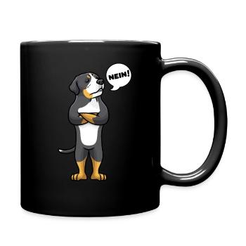 Sturer Großer Schweizer Sennenhund Hund - Tasse einfarbig - Schwarz - Rechts
