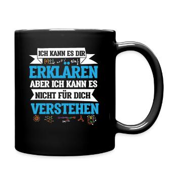 Physik Mathe Lehrerin Geburtstag Weihnachten Idee - Tasse einfarbig - Schwarz - Rechts