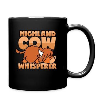 Hochlandrind Flüsterer - Tasse einfarbig - Schwarz - Rechts