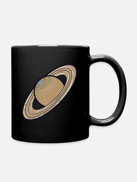 Sonnensystem Planeten Saturn - Tasse einfarbig - Schwarz