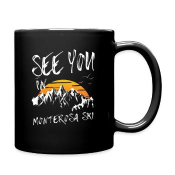 Monterosa Ski Snowboarding Hiking and skiing - Full Colour Mug - black - Right