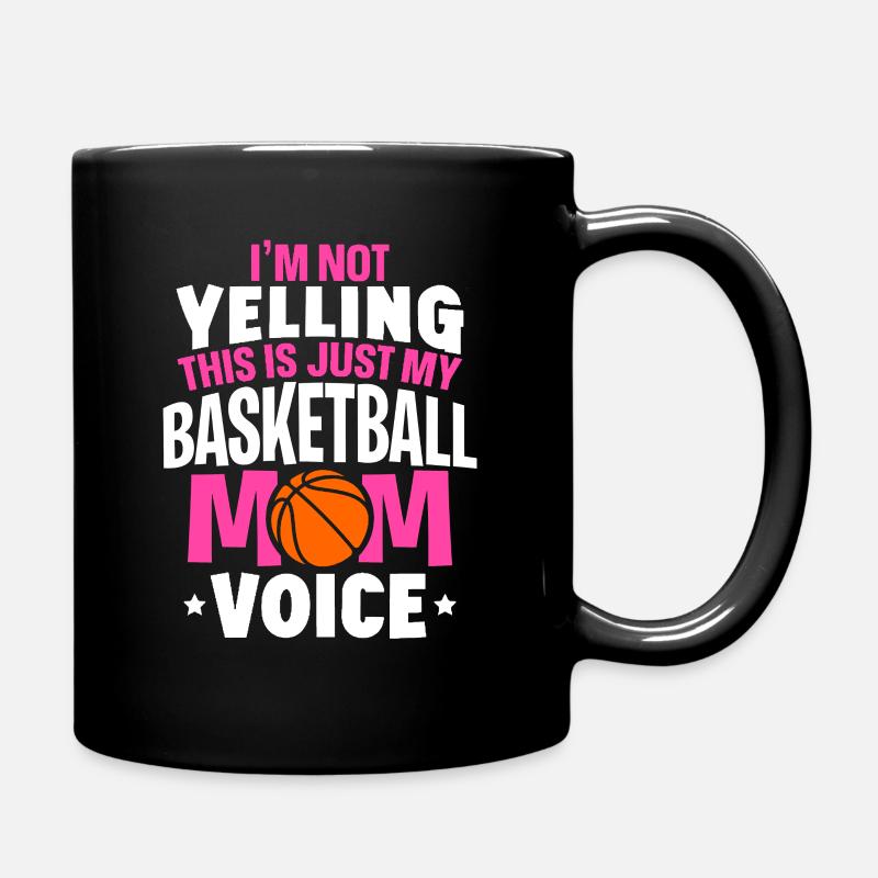 Ne pas crier C’est juste ma voix de maman basket-ball - Mug uni - noir