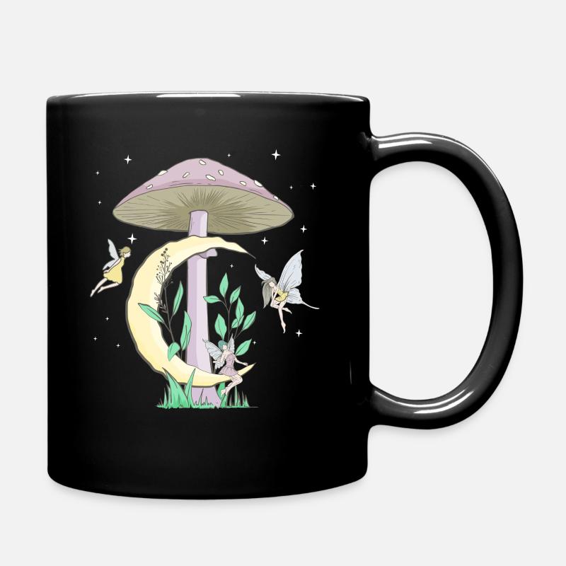 Fairycore Esthétique Fées Champignon Lune Fées - Mug uni - noir