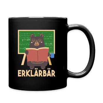 Erklärbär - Tasse einfarbig - Schwarz - Rechts