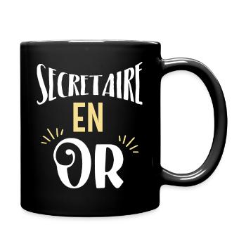 Secrétaire en or. Cadeau secretaire. - Mug uni - noir - Droite