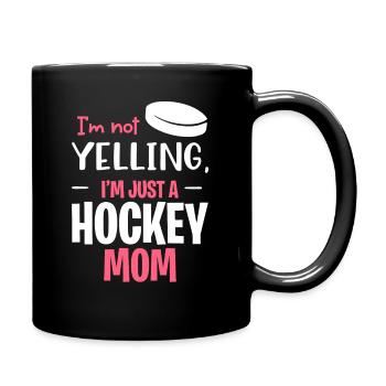 Not Yelling This Is Just My Hockey Mom Voice - Tasse einfarbig - Schwarz - Rechts